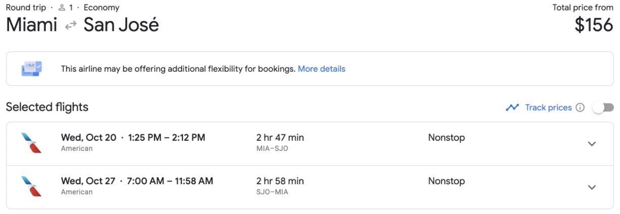 Cheap flights to Costa Rica