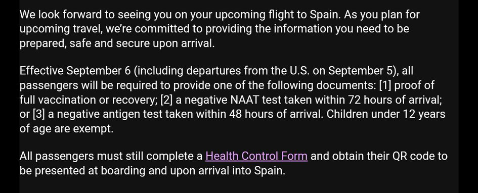 spain travel restrictions