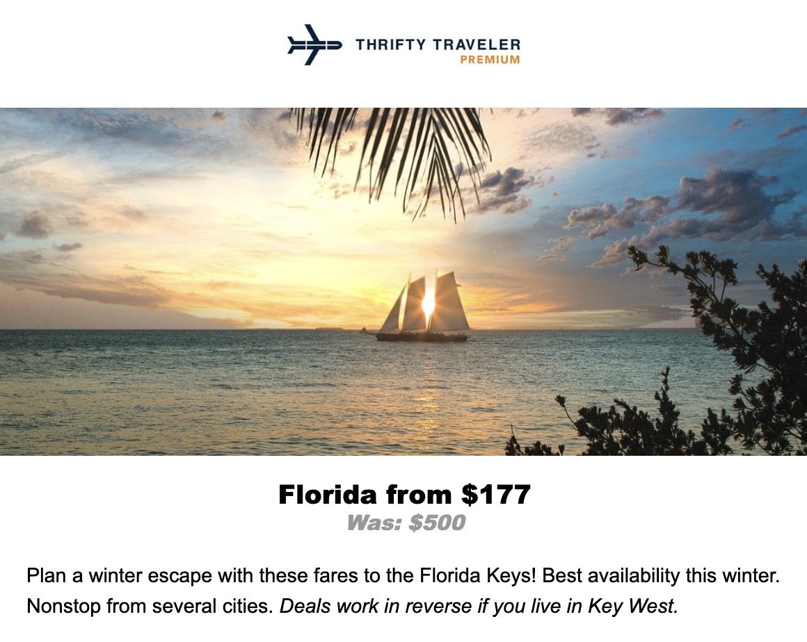 Florida Keys flight deal