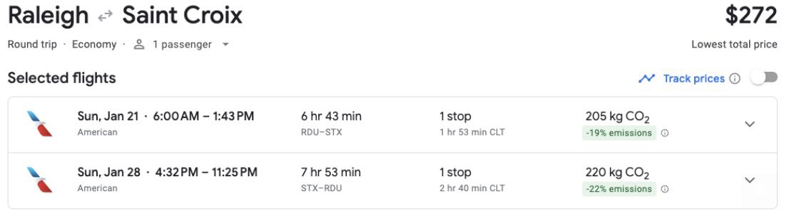 St. Croix USVI airfare