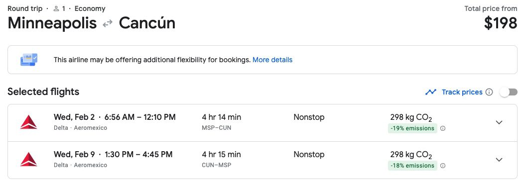 minneapolis to cancun