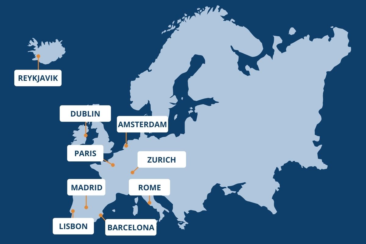 cheap places to fly to in europe