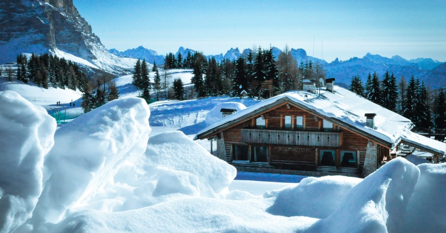 A snow covered house