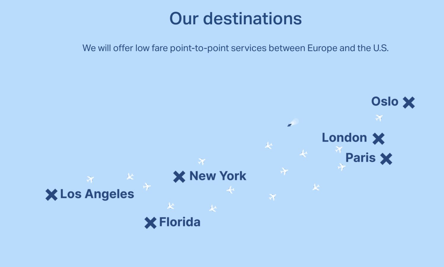 Norse Atlantic route map