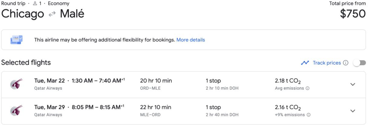 flight to the maldives