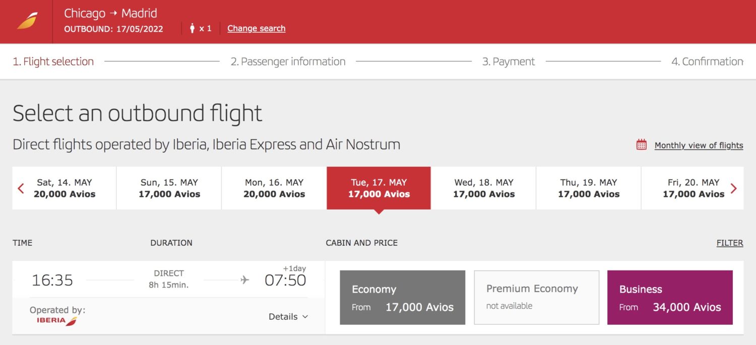 iberia business class booking