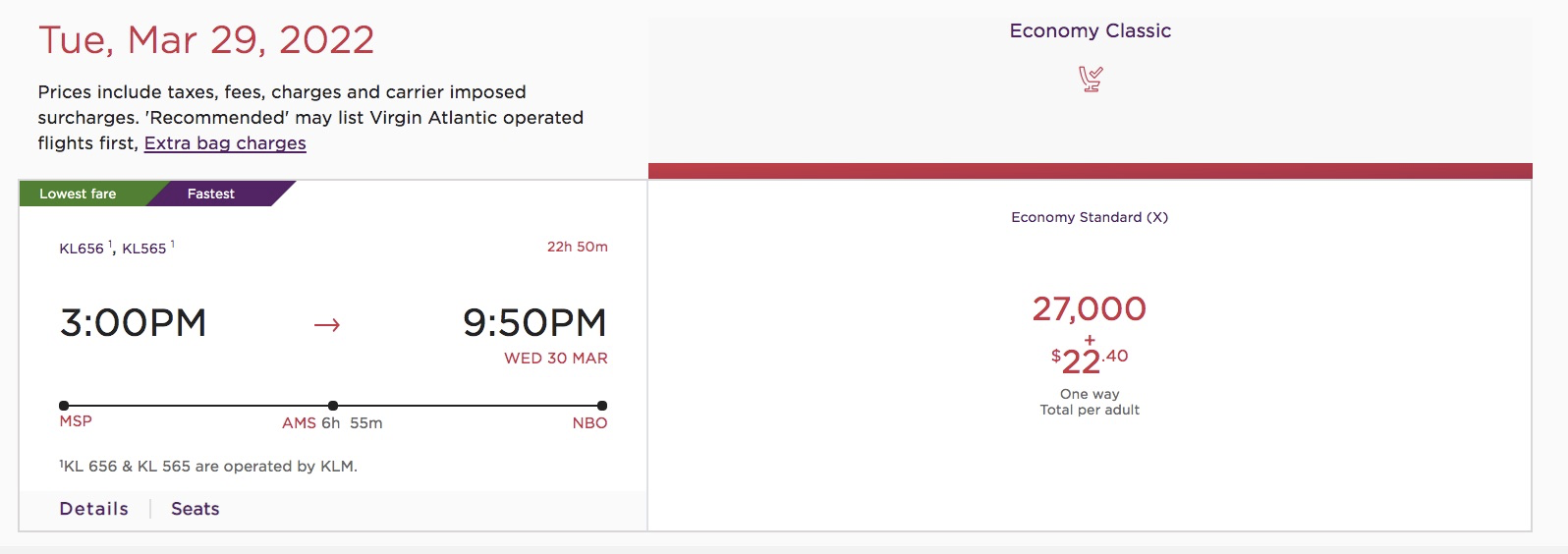 virgin Atlantic redemption