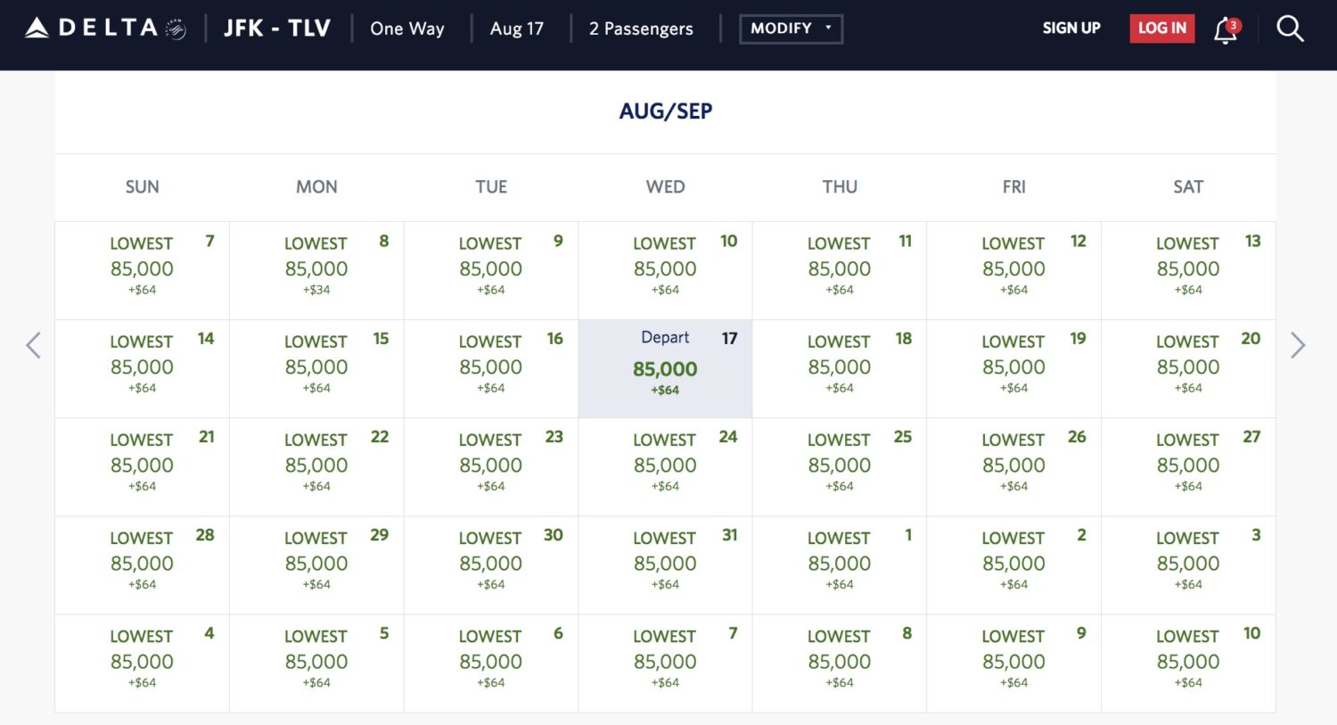 jfk to tlv award space