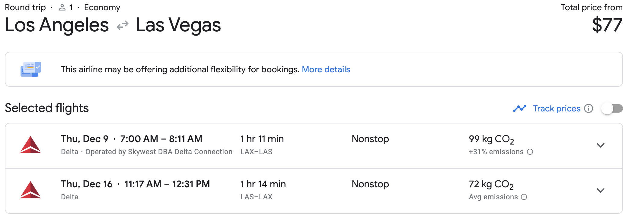 la to los angeles flight deal