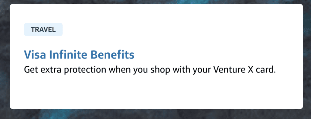 venture x benefits tab visa infinite