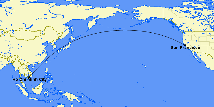 The First-Ever Nonstop Flights to Vietnam Start Later This Month! 1 vietnam airlines route map