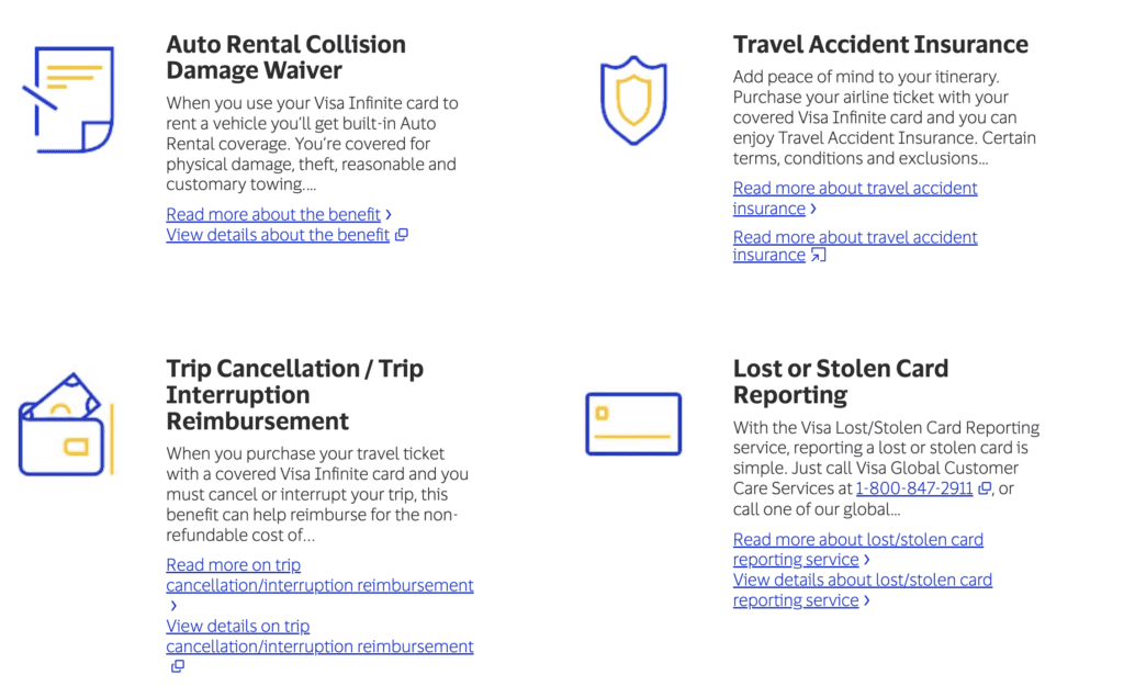 visa infinite protection options