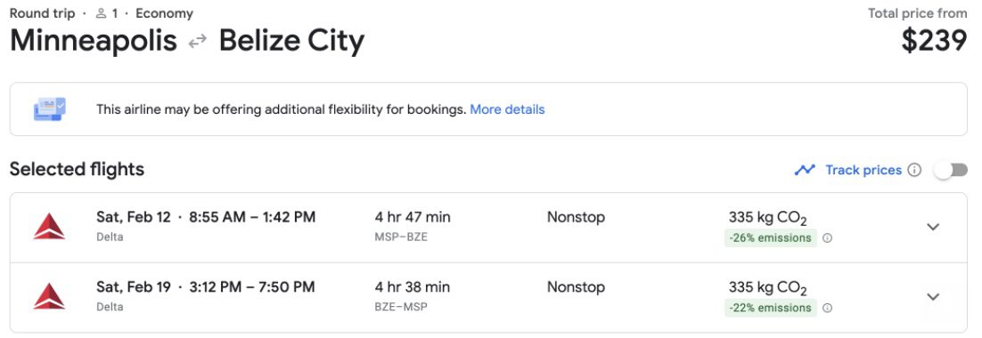 Cheap flights to Belize