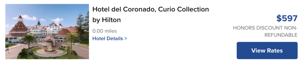 hotel del coronado cash booking