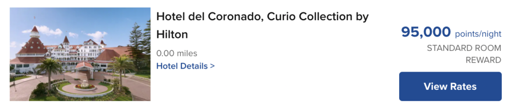 hotel del coronado points booking