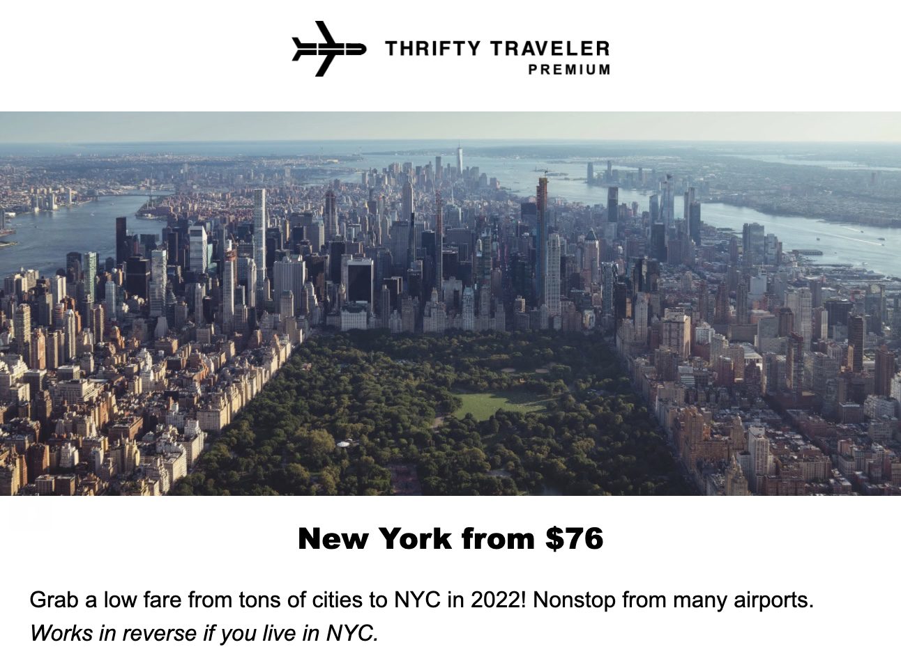 Flight deals to New York City