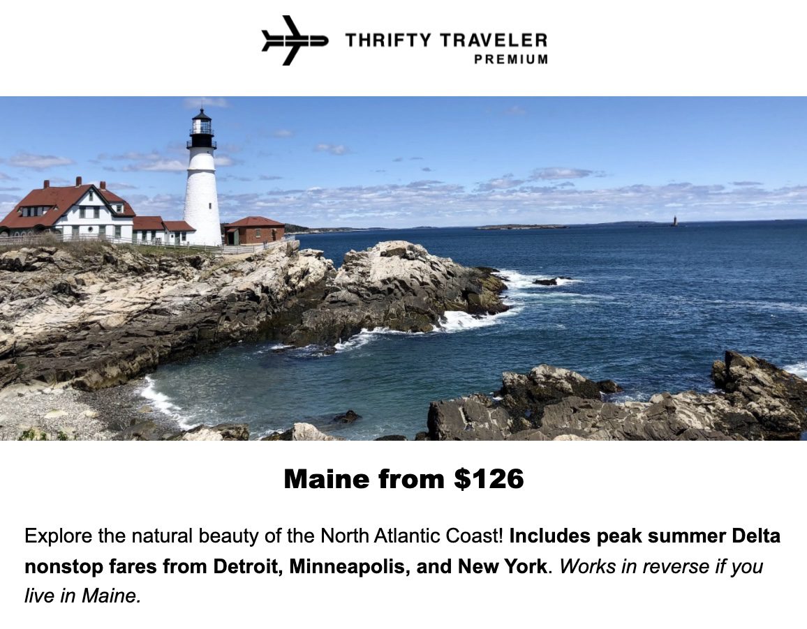 Cheap flights to the Maine coast