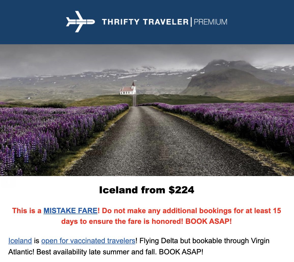 Iceland mistake fare