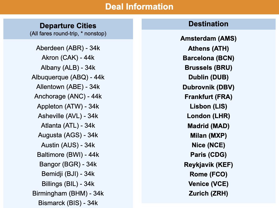 Delta SkyMiles to Europe