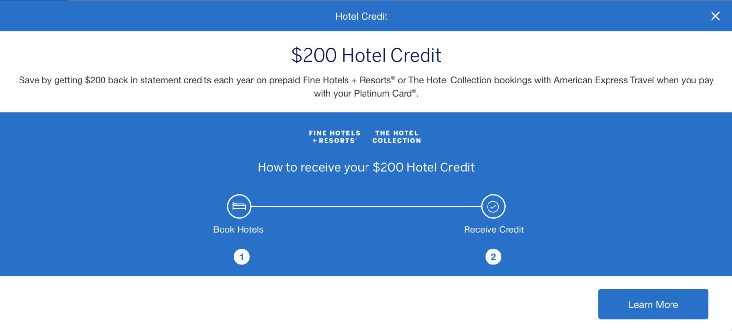 amex hotel credit
