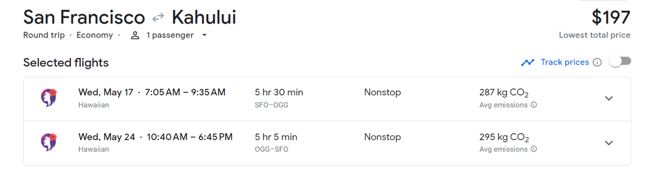 san francisco to maui