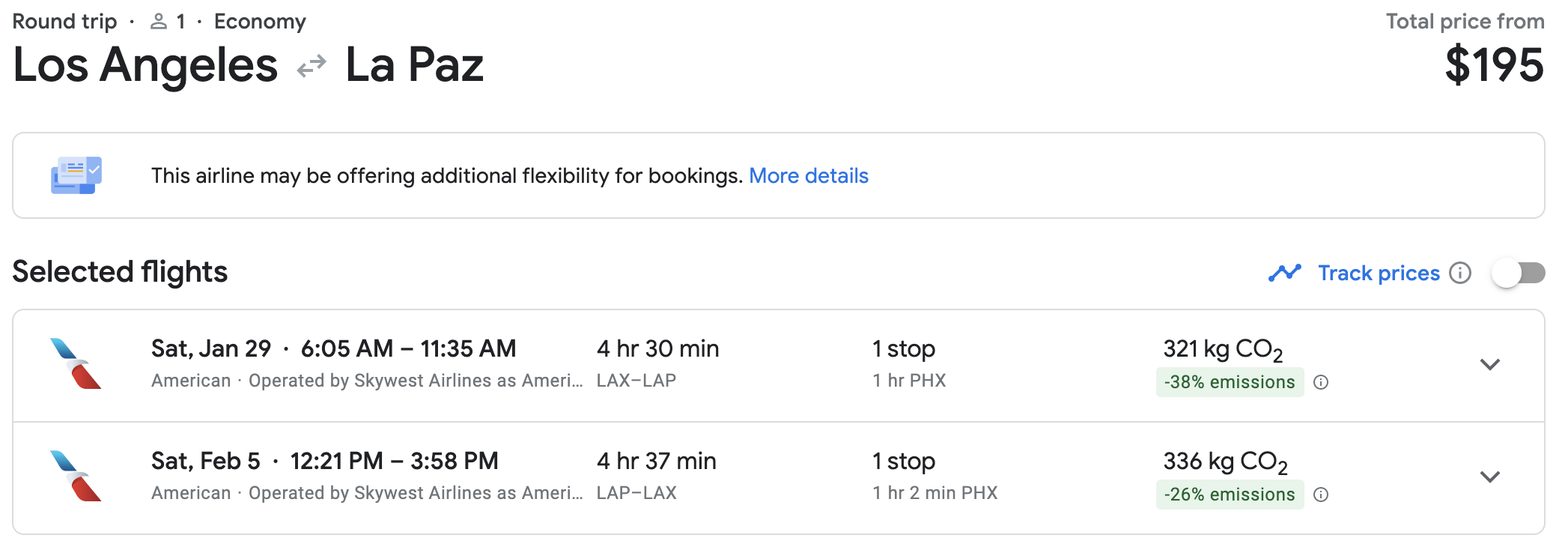 lax to la pax flight deal