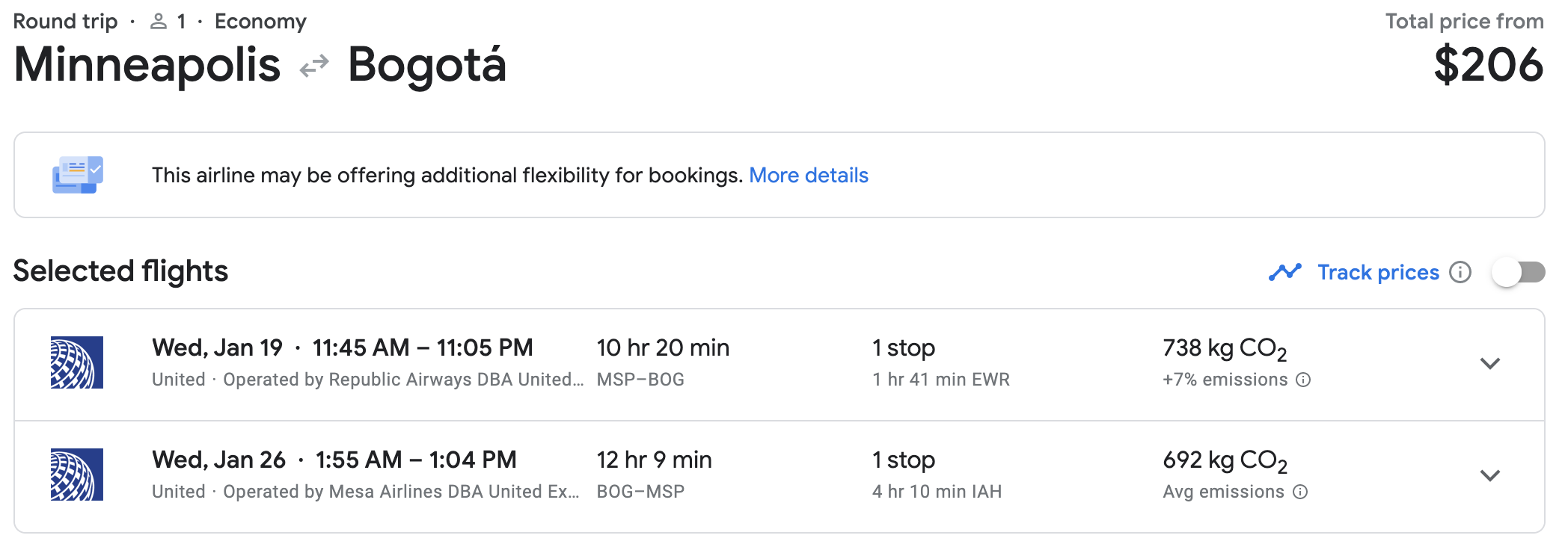 msp to colombia flight deal