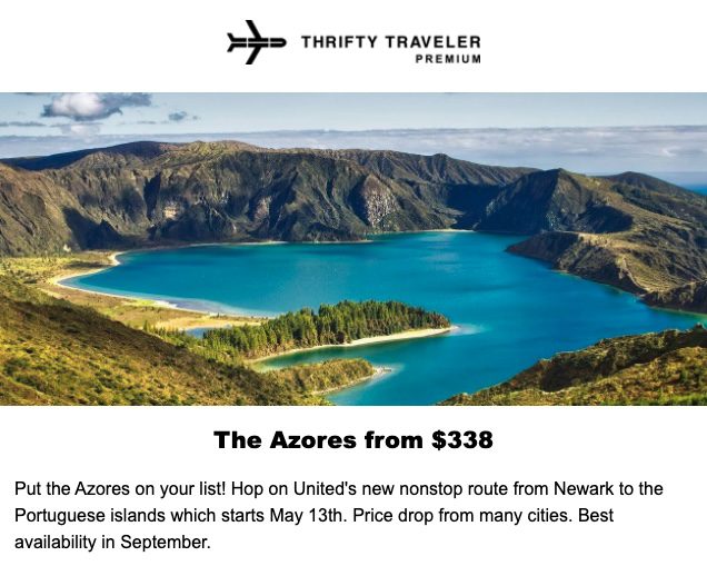 Cheap flights to the Azores