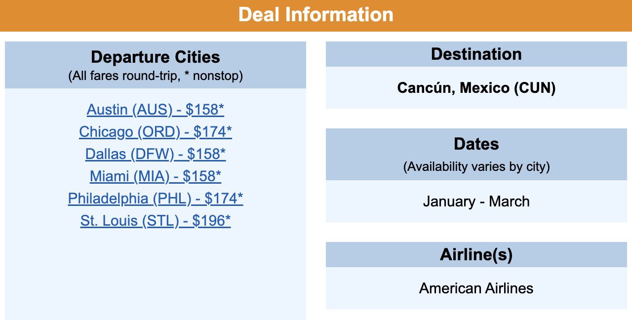 Cheap flights to Cancun