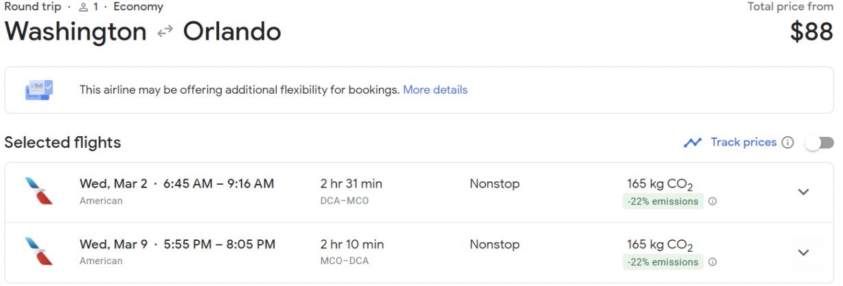 Cheap flights to Disney World