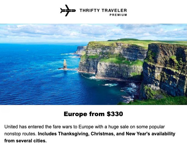 Cheap flights to Europe