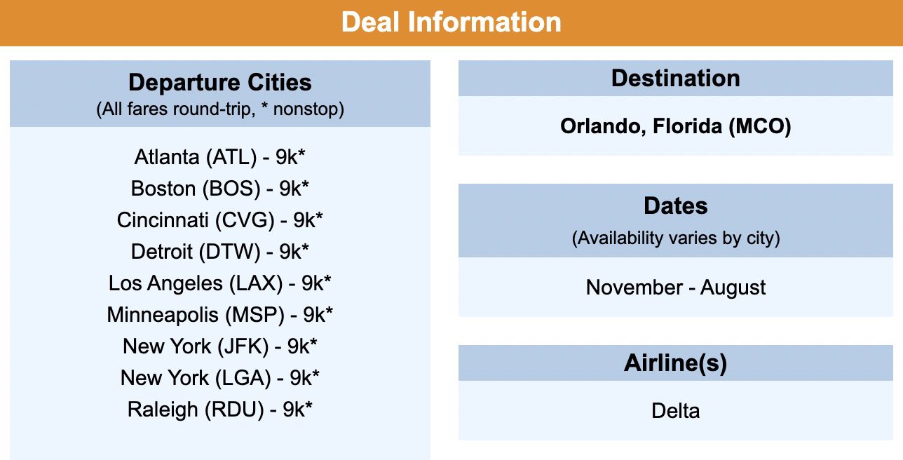 Cheap flights to Orlando