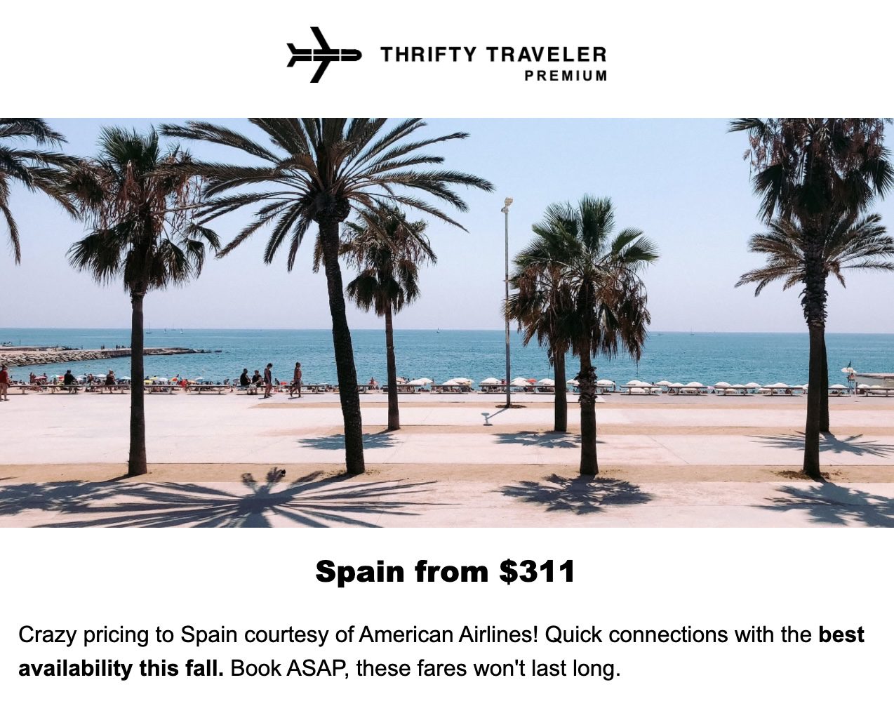 Spain flight deal