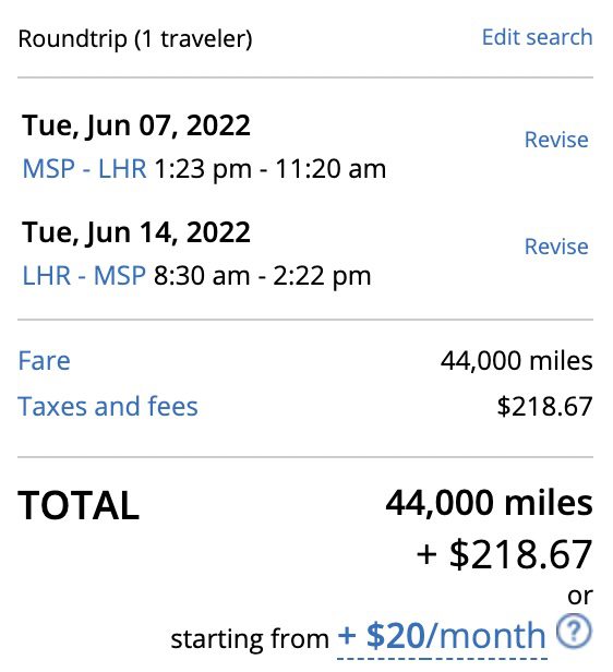 United 44k roundtrip