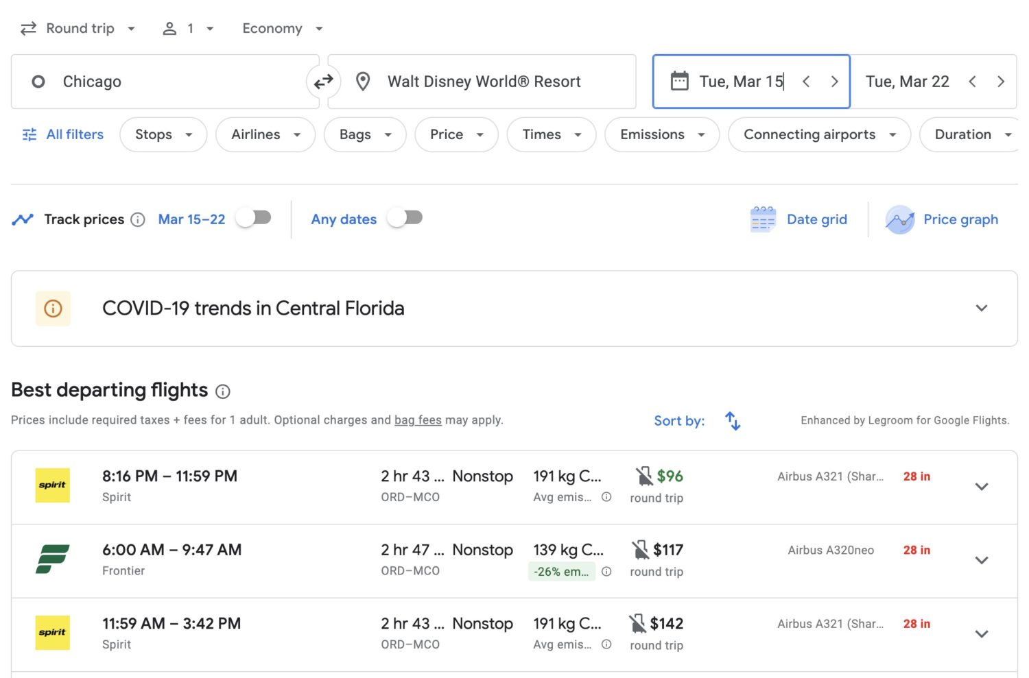 Cheap flights to Disney