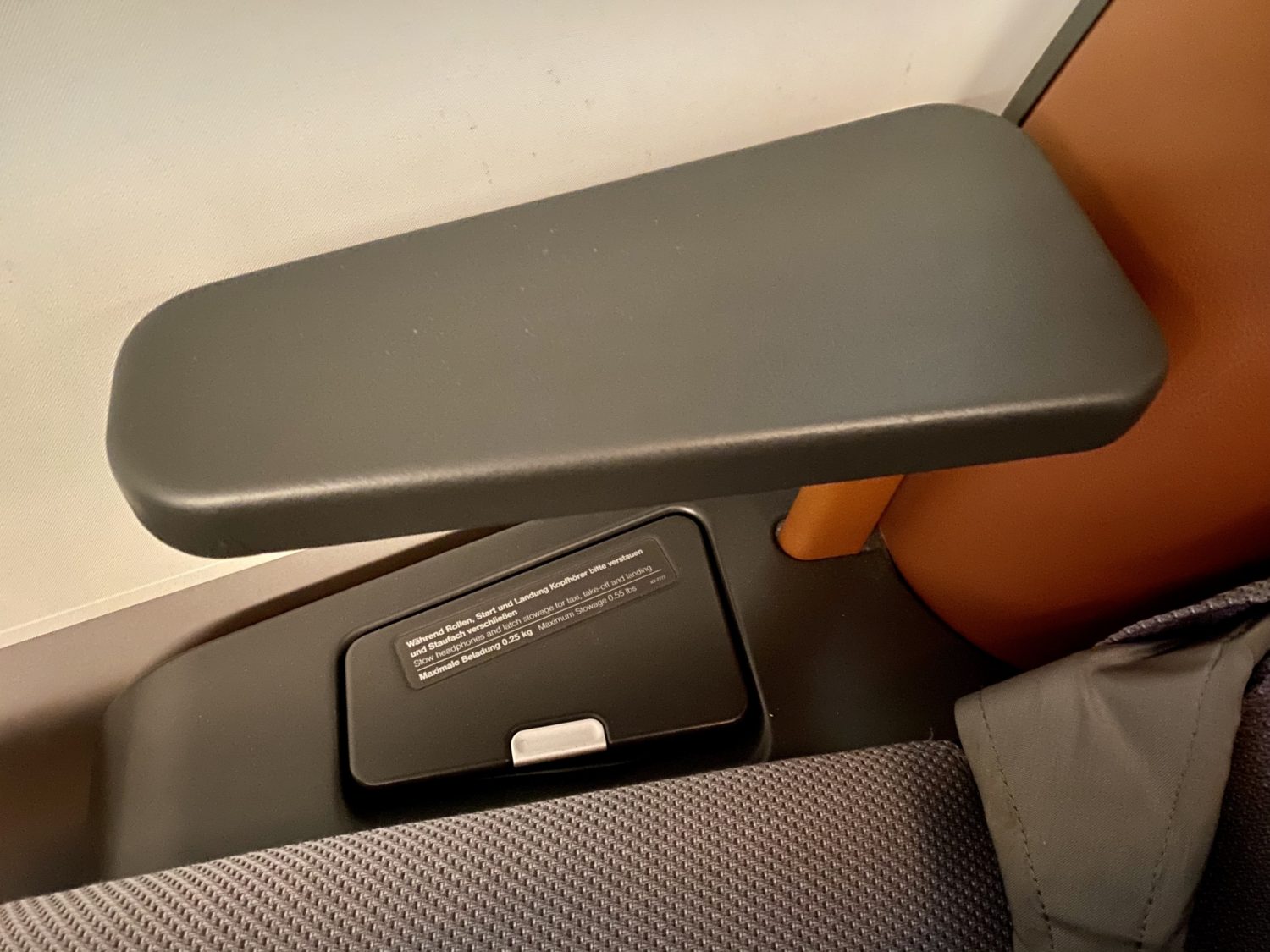 armrest on a plane