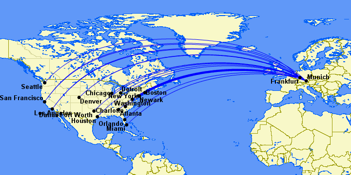 Fine But Forgettable: Lufthansa Business Class A350 Review, Newark to Munich 37 lufthansa route map