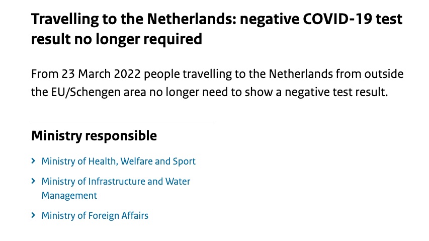 netherlands test requirement