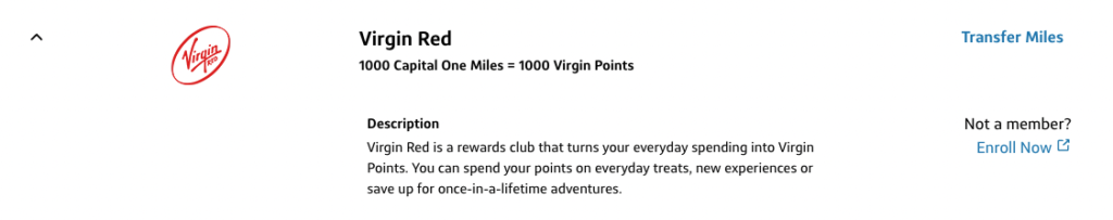 capital one virgin red transfer partner