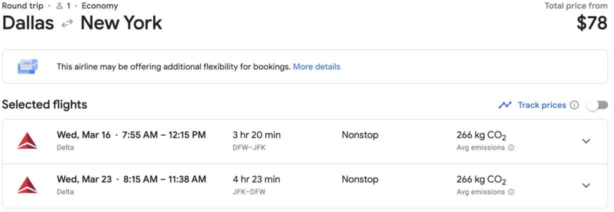 JFK flight deal
