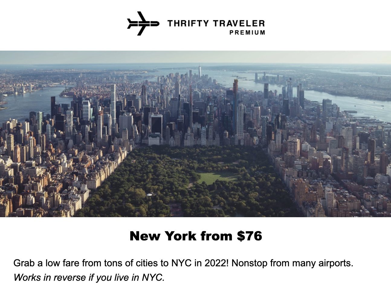 NYC Flight Deal