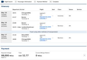 ana award to europe open jaw