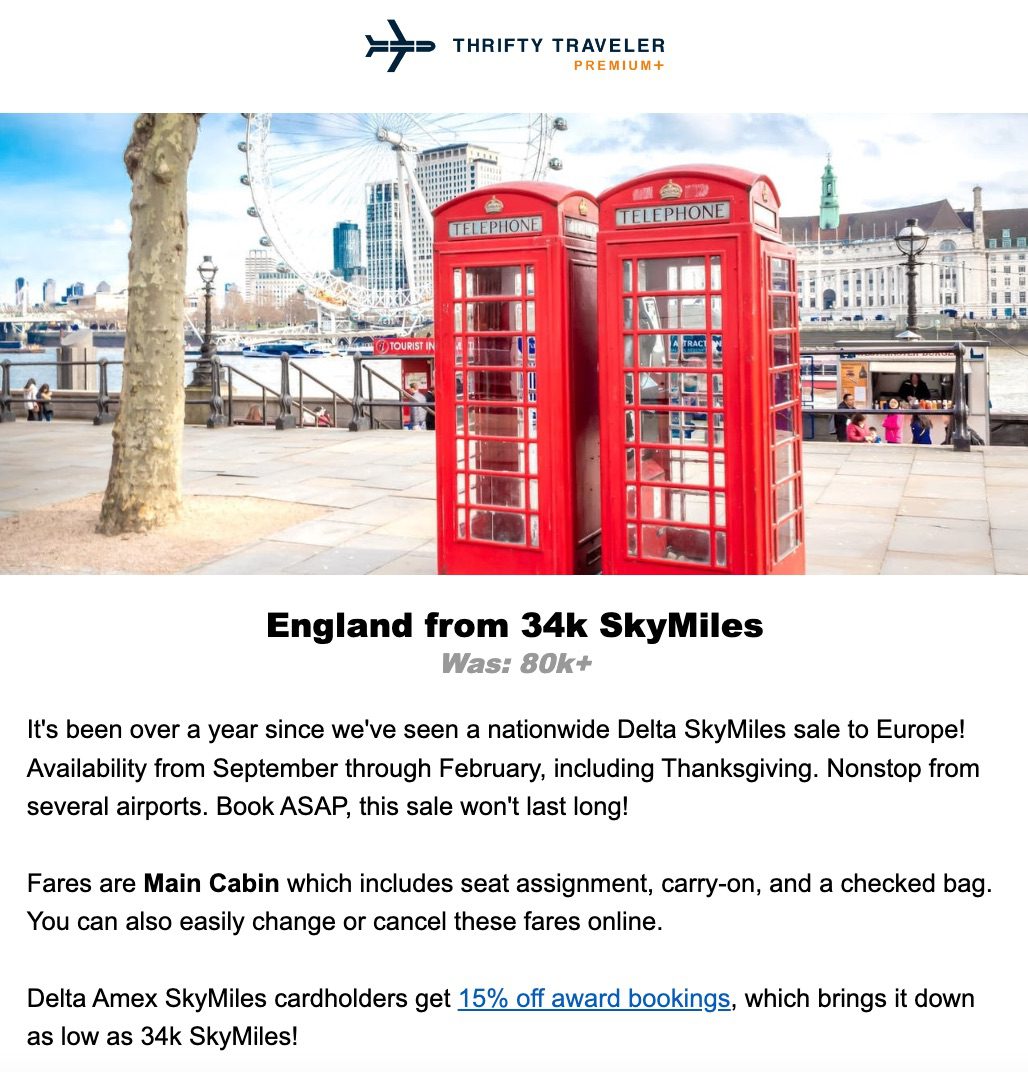 london skymiles deal