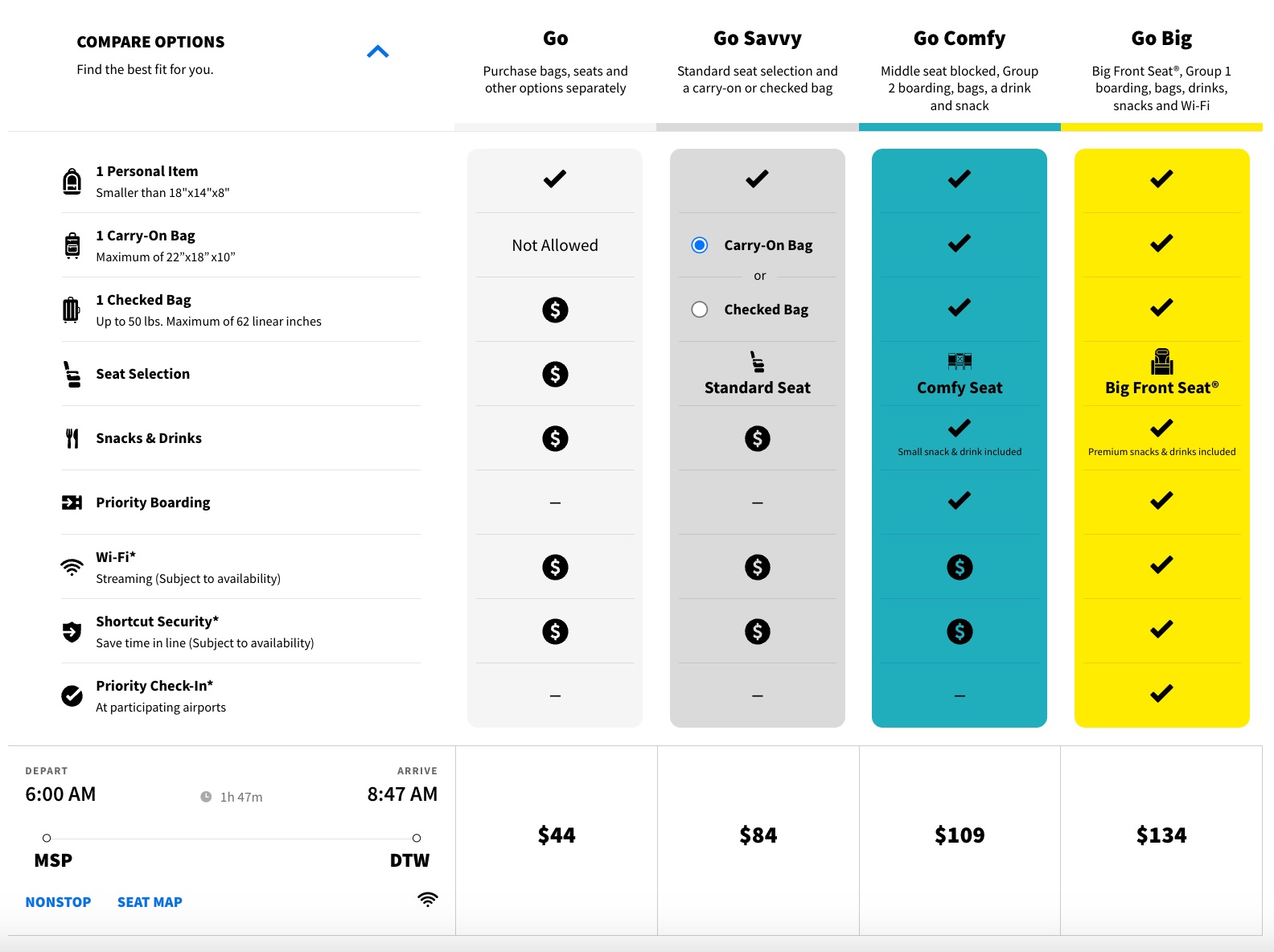 spirit airlines fare bundles