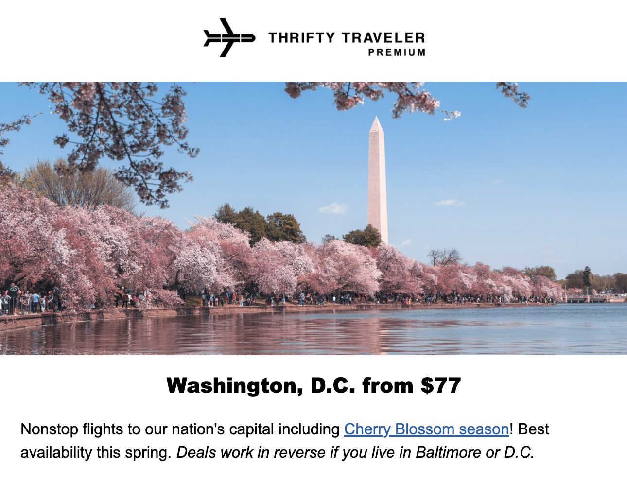 Cheap flights to DC