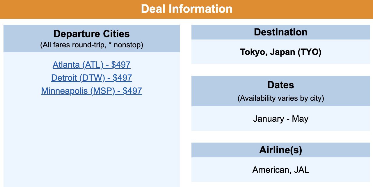 Cheap flights to Japan