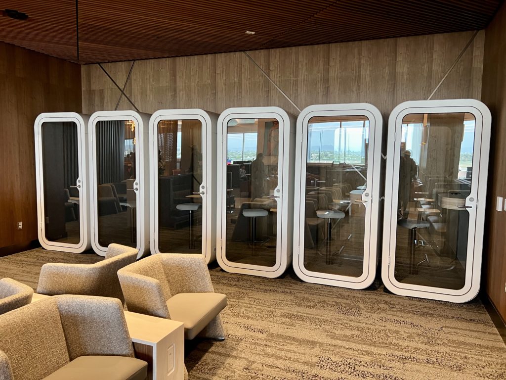delta sky club los Angeles phone booths