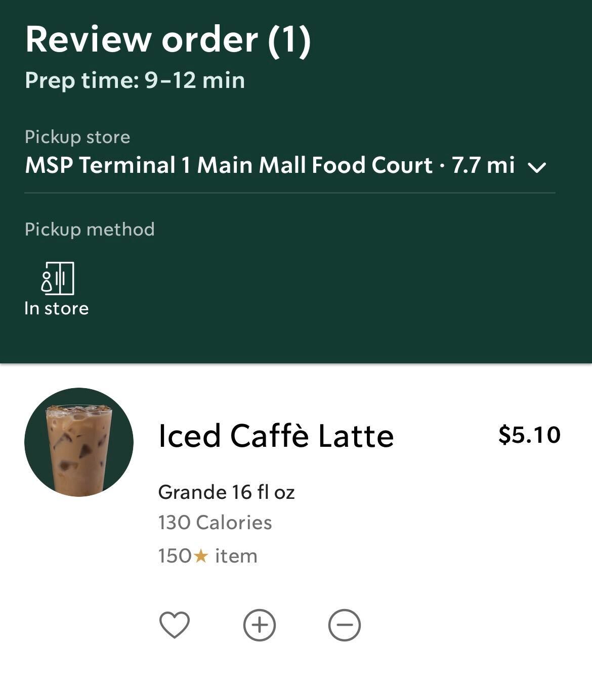 starbucks airport order ahead