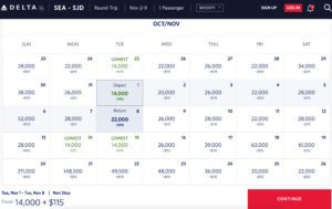 delta skymiles calendar search flights to mexico