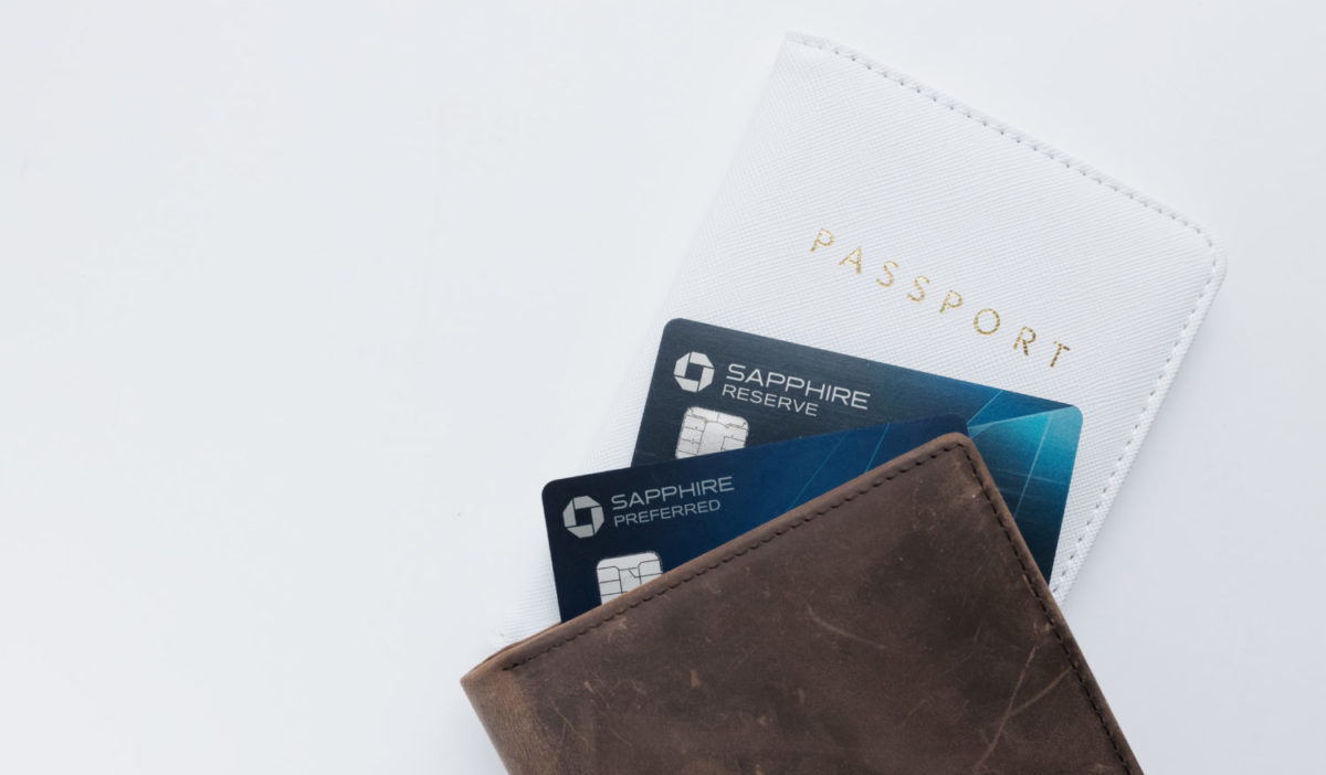 Chase sapphire preferred and reserve cards in a wallet